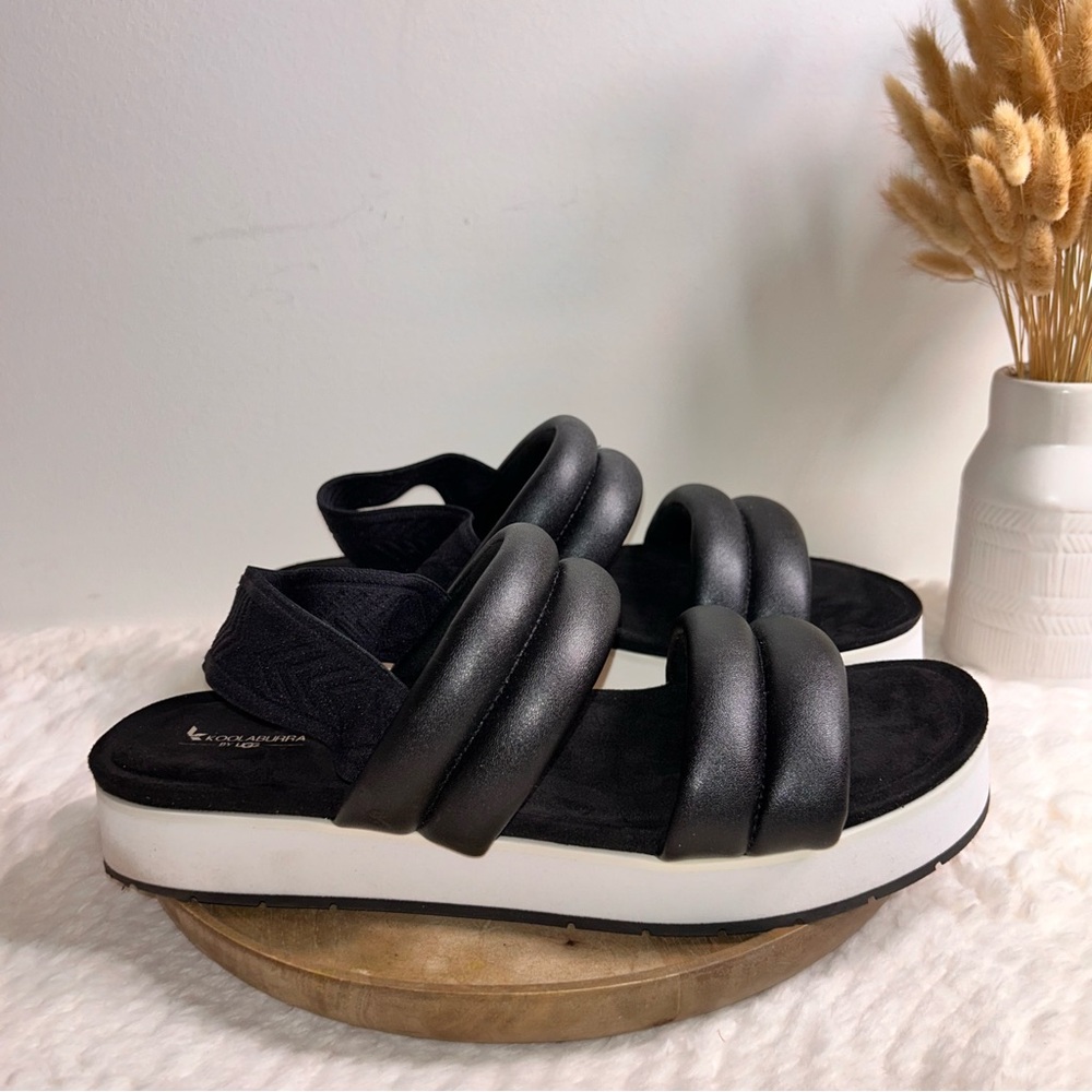 Koolaburra by UGG Anida Women’s backstrap  sandals black faux leather. Sz 12